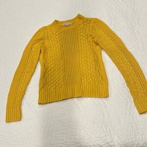 Cropped yellow Michael Kors chinky knit sweater. Small. But fits medium.